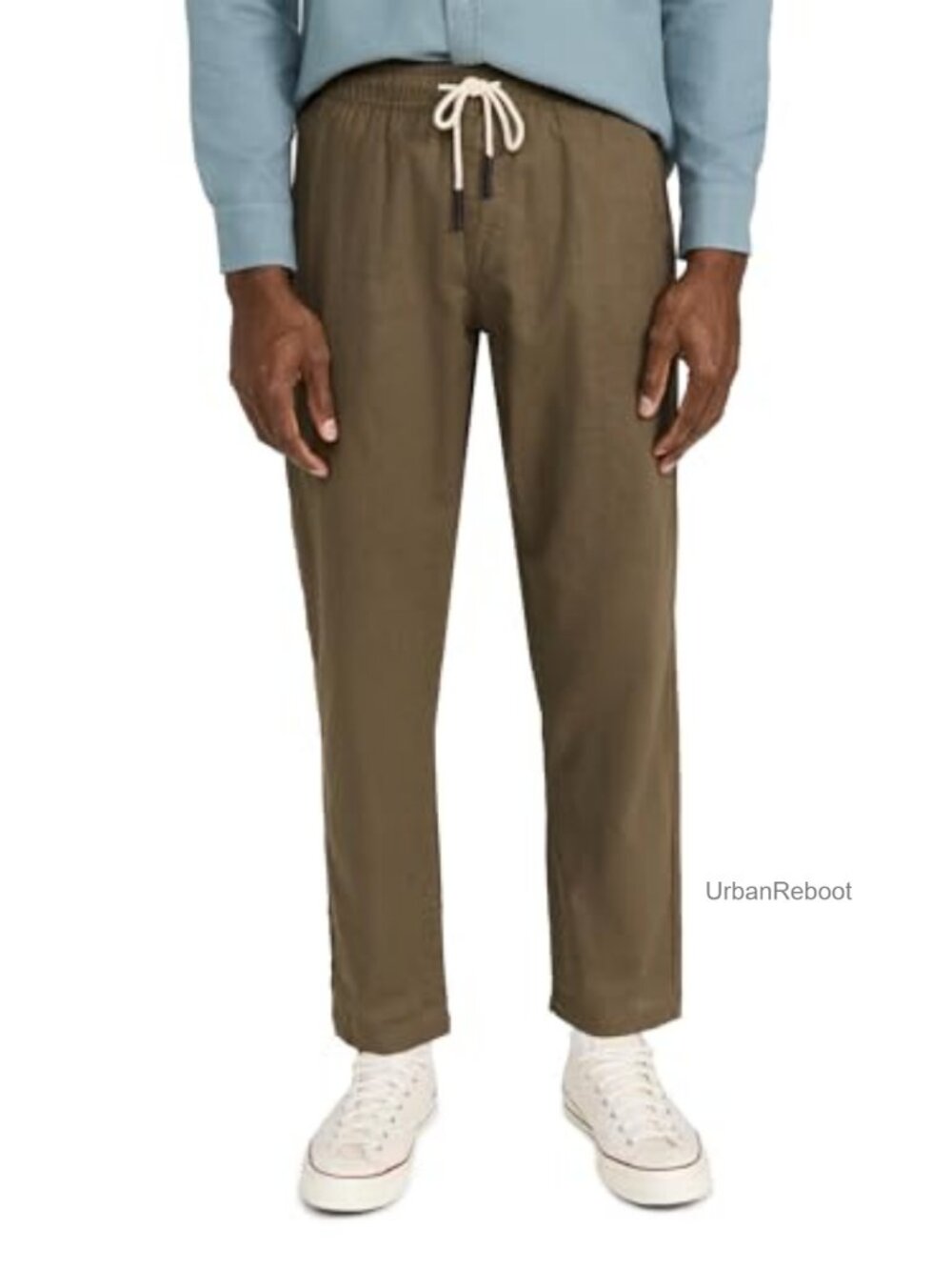 Men's Linen Pants Lightweight Casual Drawstring Ankle